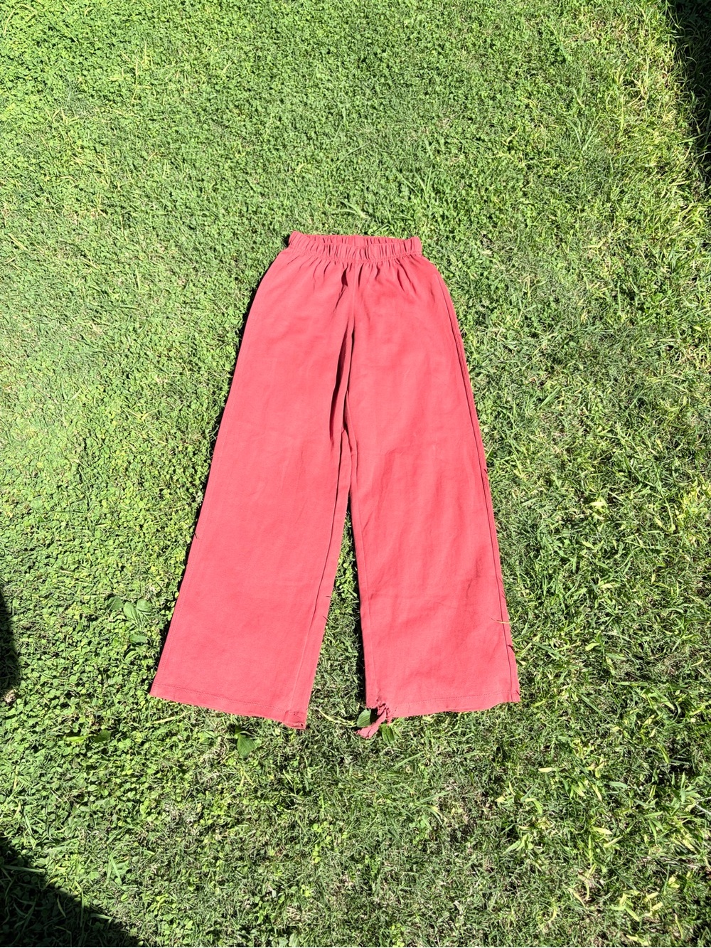 Kids Coral Wide-Leg Drawstring Pants